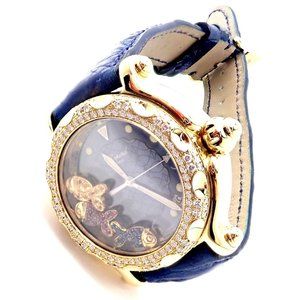 Authentic! Chopard Happy Sport Happy Beach 18k Yellow Gold Diamond 39mm Watch